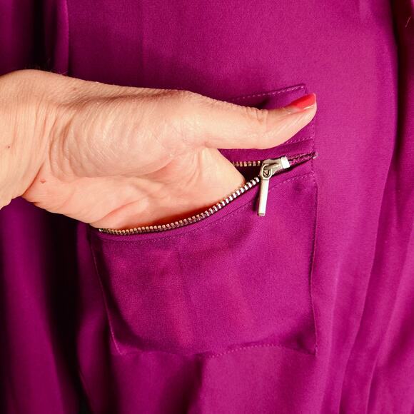 Kut from the Kloth full zip front blouse Medium purple - Picture 5 of 16